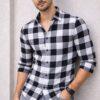 Elevate your everyday style with this Men’s Black & White Checkered Full-Sleeve Casual Shirt, featuring a timeless plaid pattern and contemporary silhouette. Designed for effortless styling, this versatile shirt is perfect for casual outings, parties, weekend gatherings, travel, college wear, dinners, and festive occasions. The classic black, white, and grey checkered pattern creates a bold yet sophisticated appearance, while the full-sleeve design adds a polished touch. Pair it with jeans, chinos, trousers, or casual sneakers to create different looks. Perfect for modern men who appreciate ethnic-fusion and contemporary fashion, this stylish checkered shirt brings confidence, versatility, and fashionable appeal to your wardrobe.