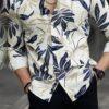 Men’s Cream & Navy Blue Tropical Leaf Printed Full-Sleeve Shirt – Stylish Casual & Resort Party Wear Men’s Cream & Navy Blue Tropical Leaf Printed Full-Sleeve Shirt – Stylish Casual & Resort Party Wear